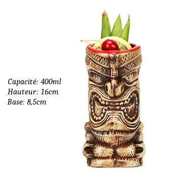Verres Tiki en Céramique type Hawaïen