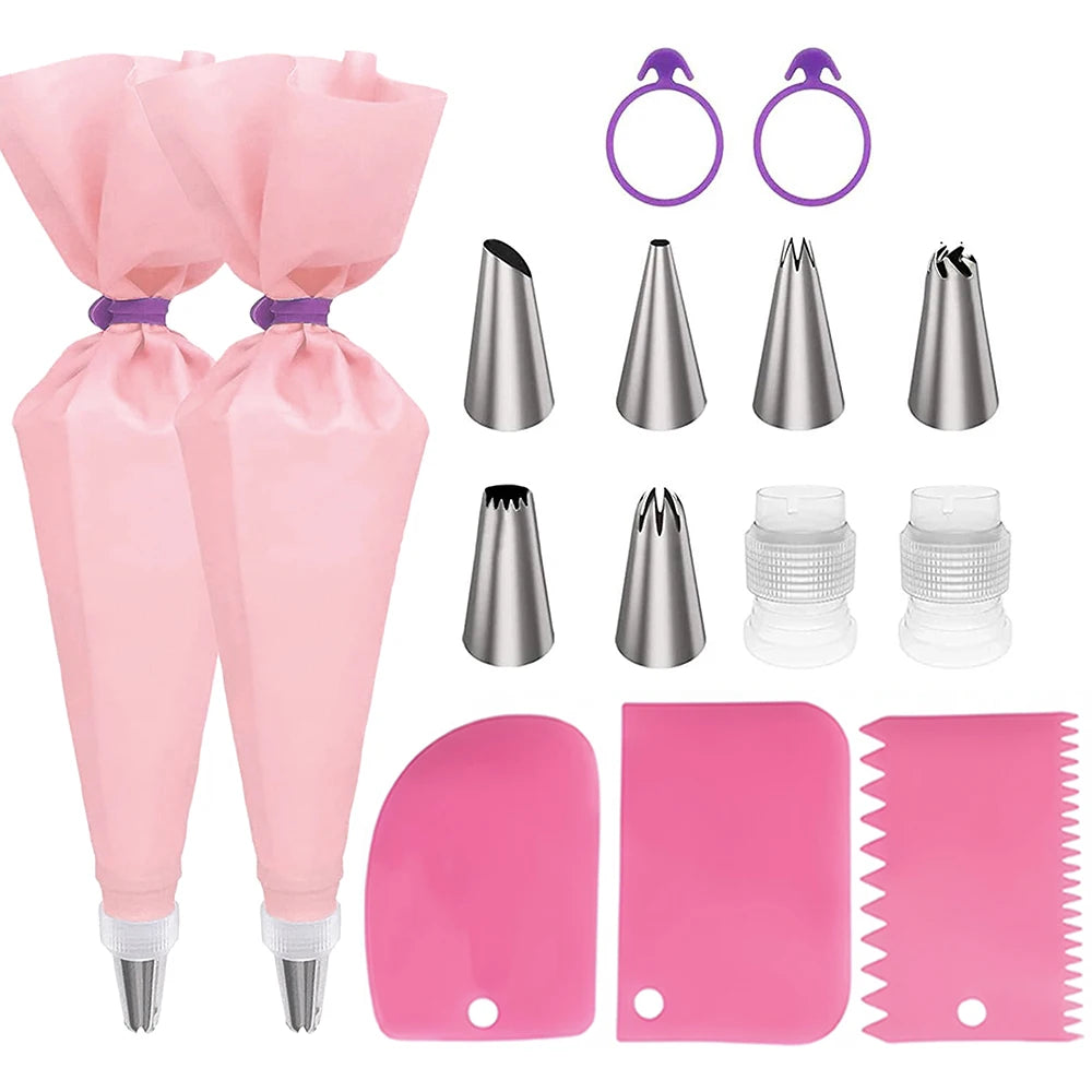 Kit de Décoration de Gâteaux: poches à douille et embouts (15 pièces)