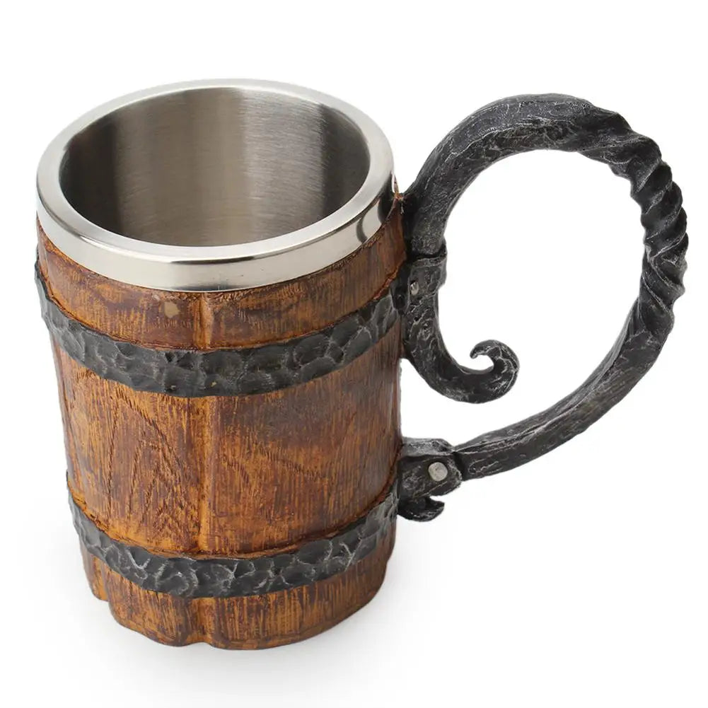 Chope à Bière imitation Bois Style Viking