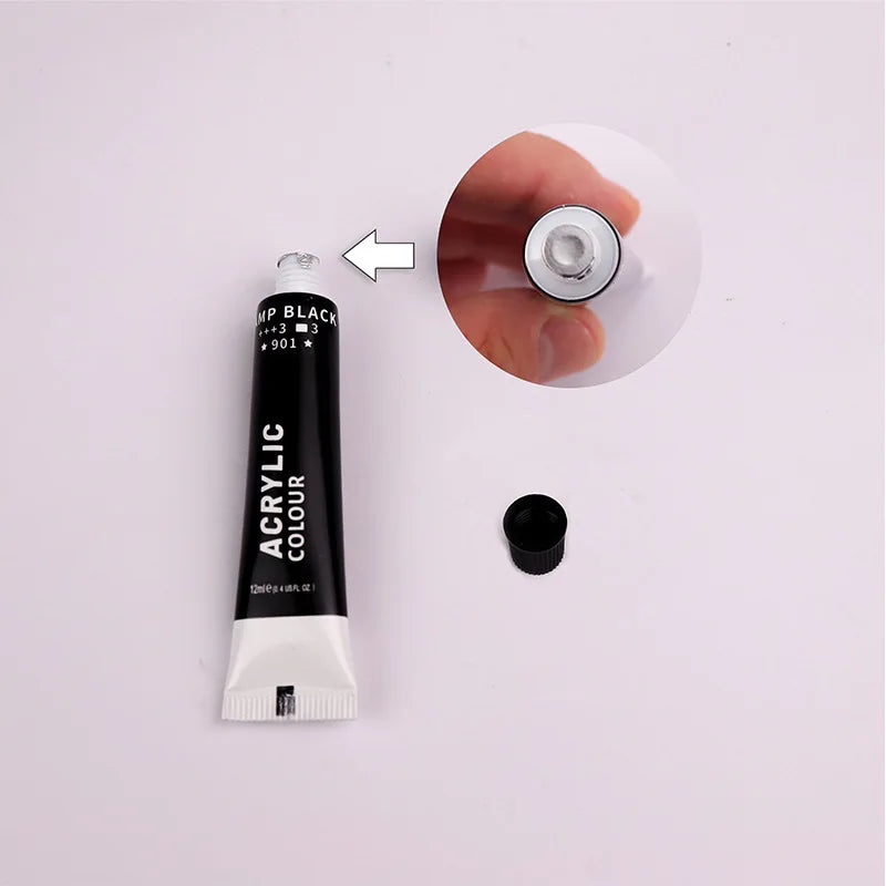 Acrylic paint sets 12/24 tubes with brushes and palette