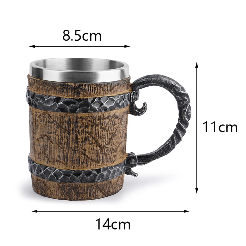 Chope à Bière imitation Bois Style Viking