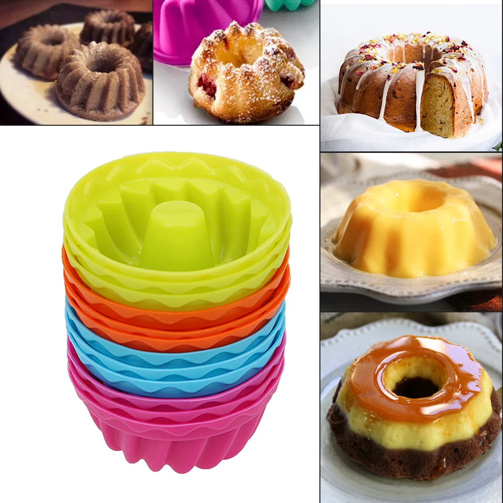 Set of 12 small silicone cupcake molds