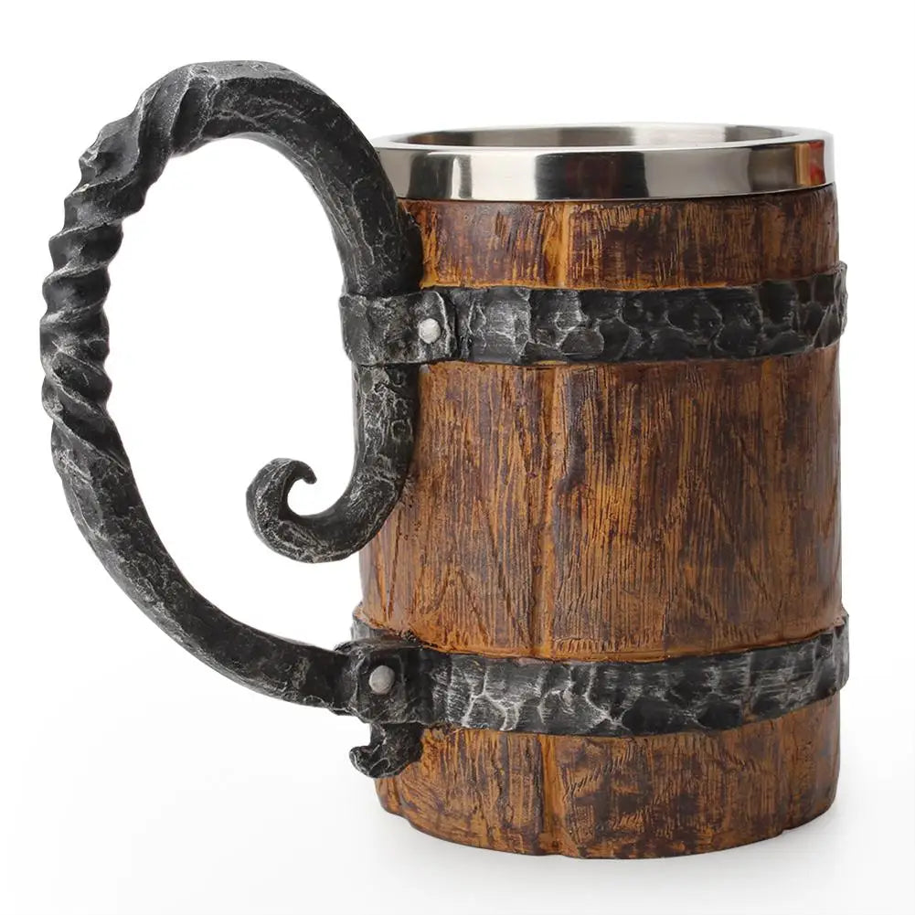Chope à Bière imitation Bois Style Viking