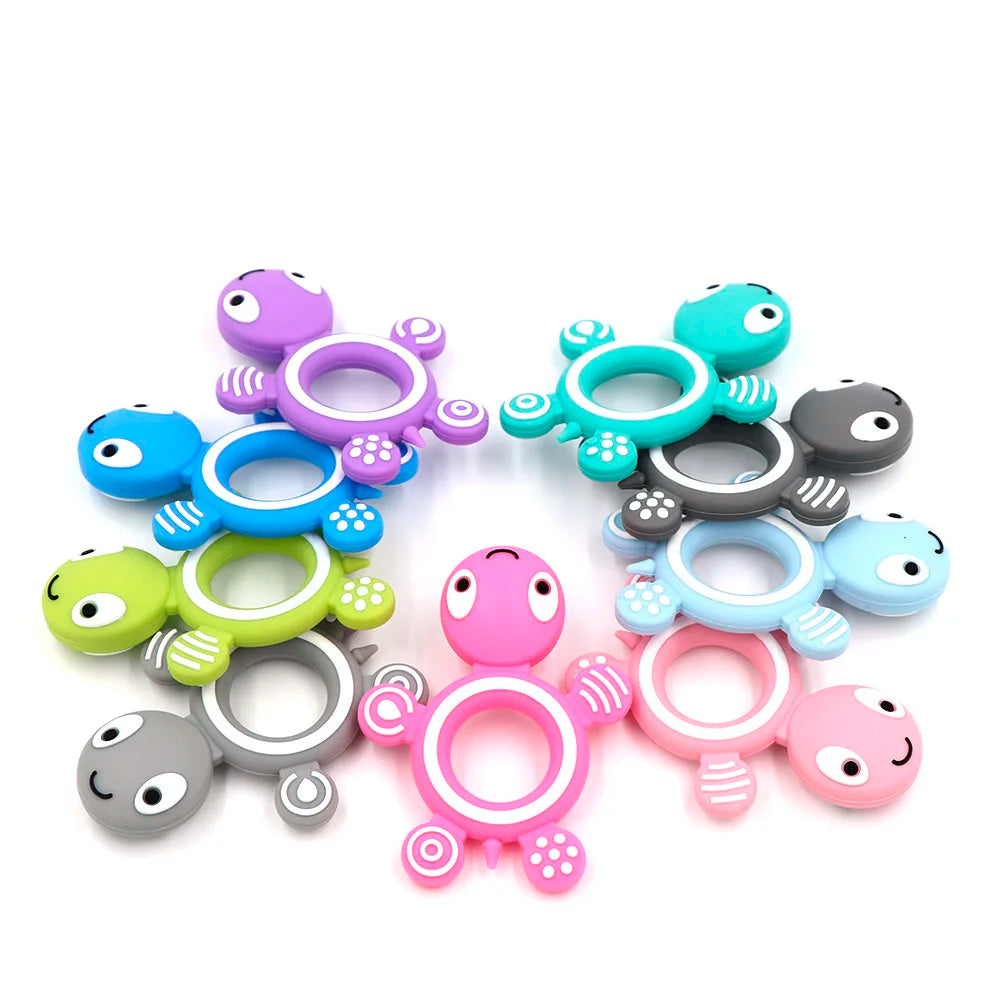 Anneau de Dentition en Silicone en forme de Tortue