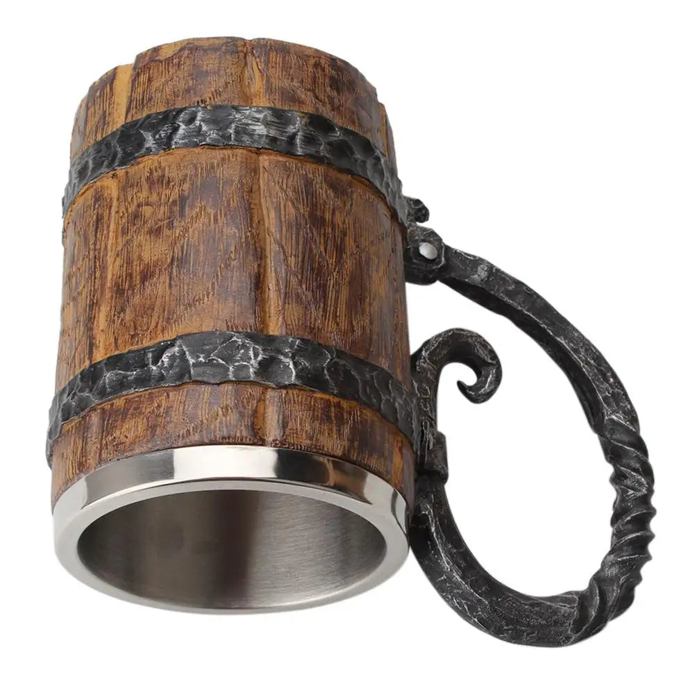 Chope à Bière imitation Bois Style Viking
