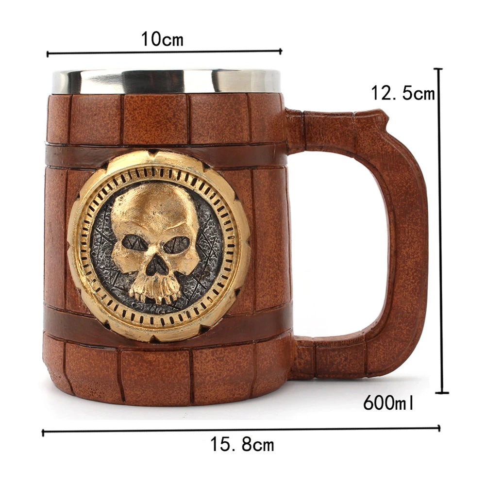 Chope à Bière imitation Bois Style Viking
