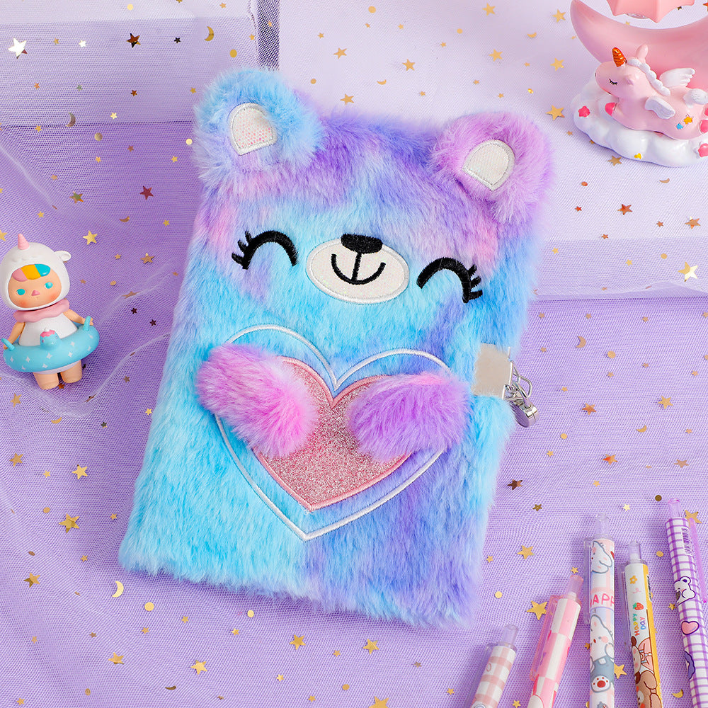 Plush notebook with lock A5 size