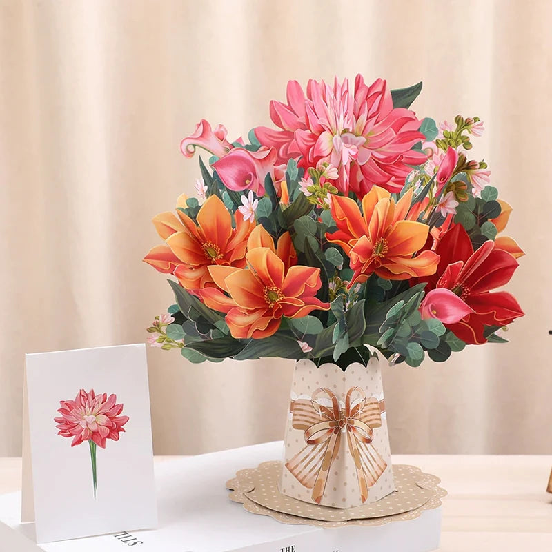 Carte Pop-Up 3D Bouquet de Fleur