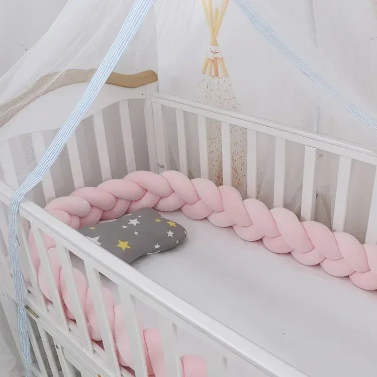 Braided baby bed bumper