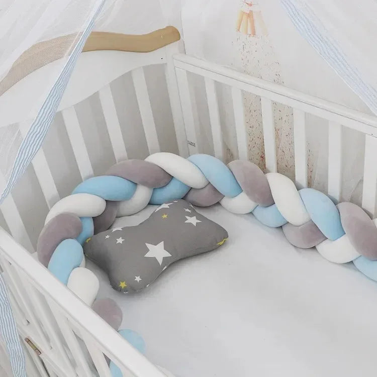 Braided baby bed bumper