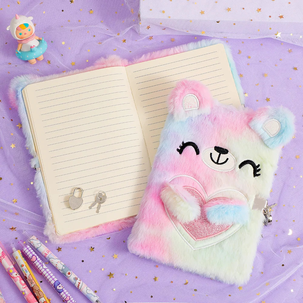 Plush notebook with lock A5 size