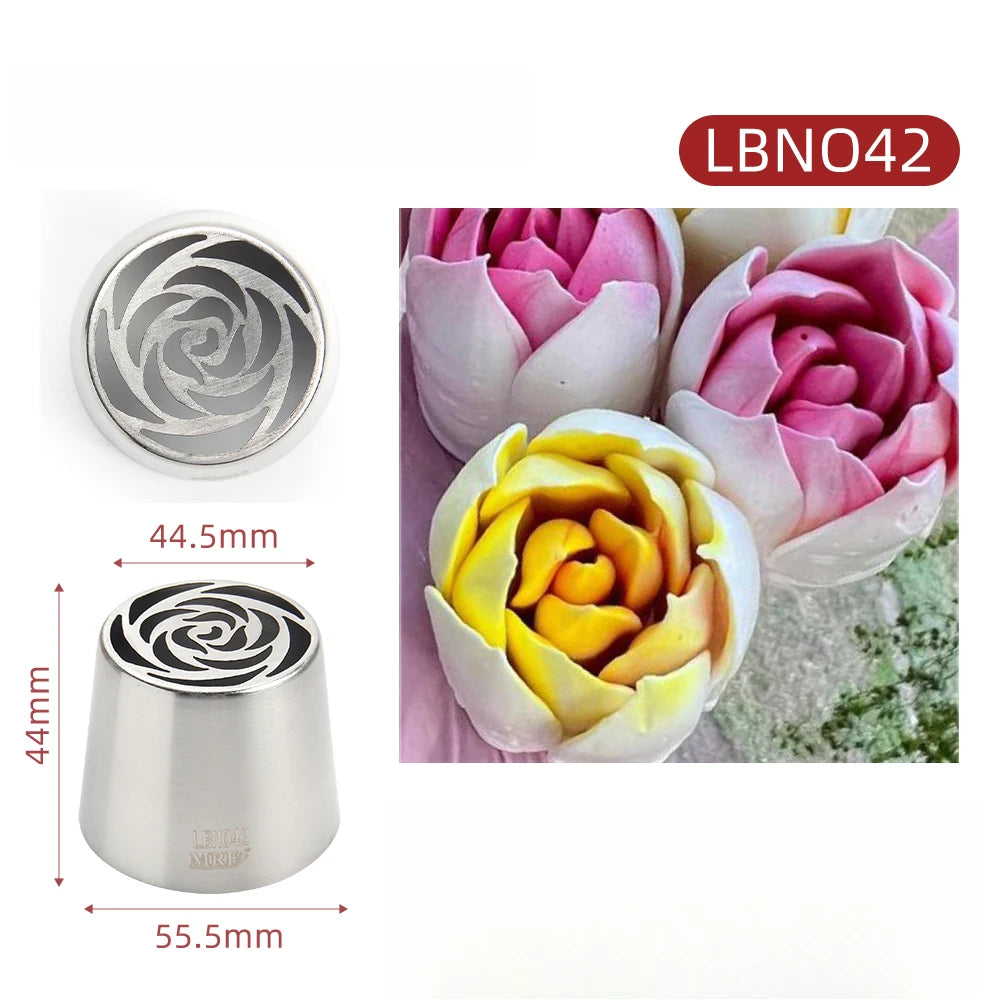 Buses de Décoration de Gâteau en acier inoxydable, Motif Fleur