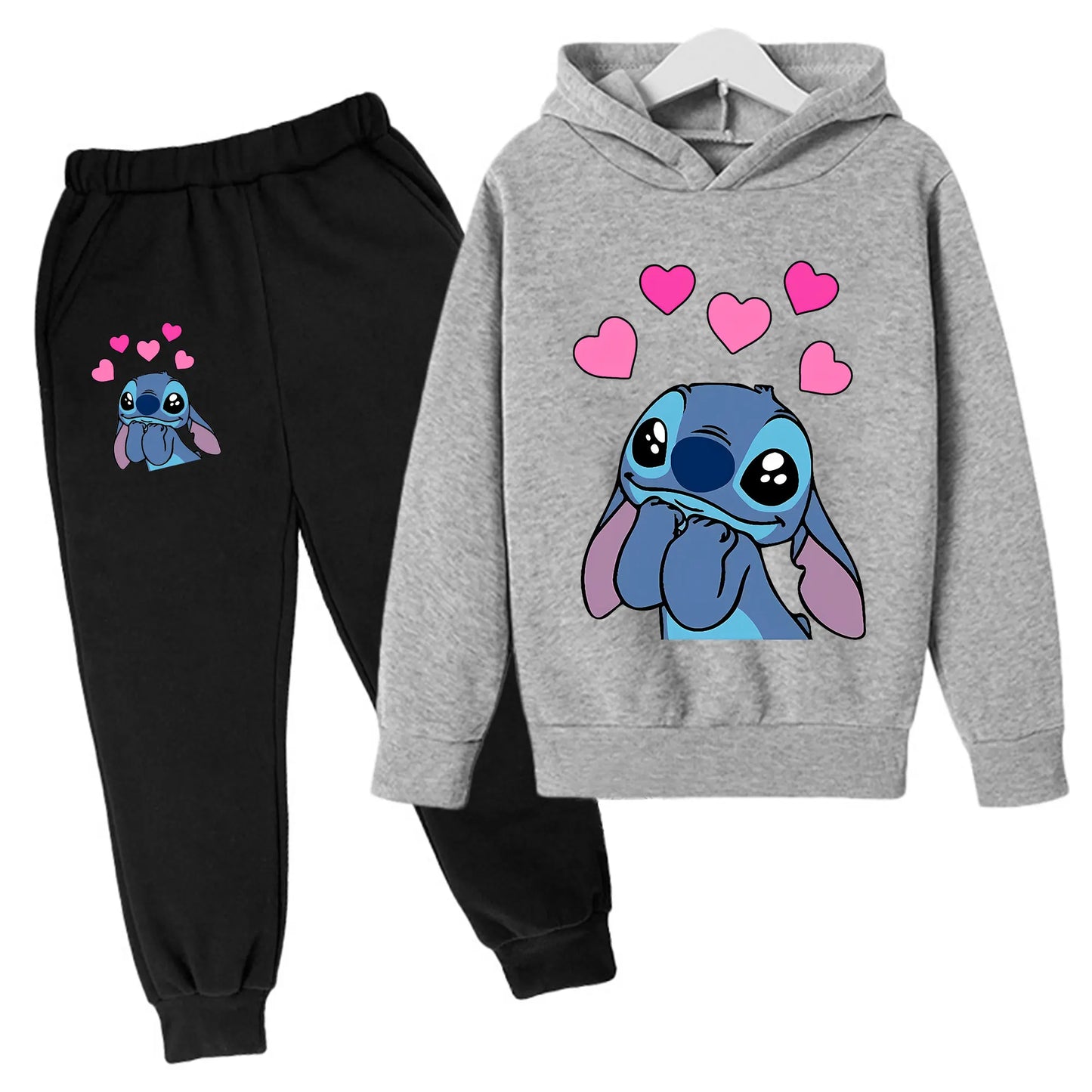 Ensemble Sweat à Capuche et Pantalon Stitch (divers coloris)