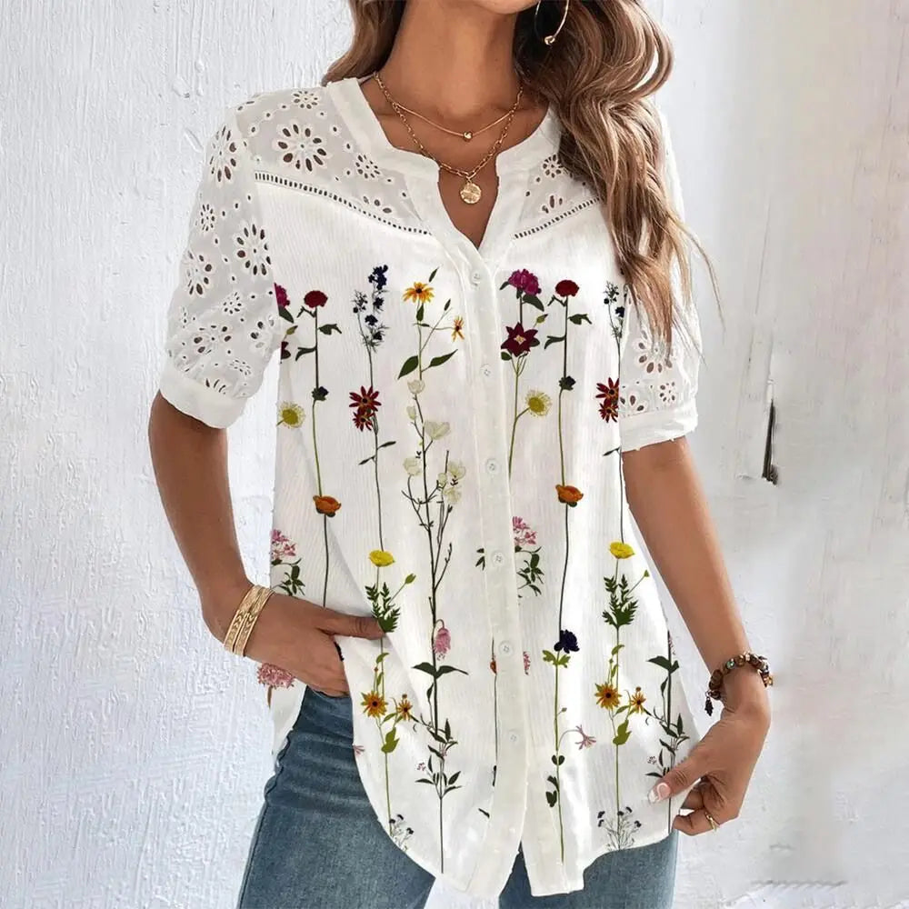 Elegant short sleeve shirt for women