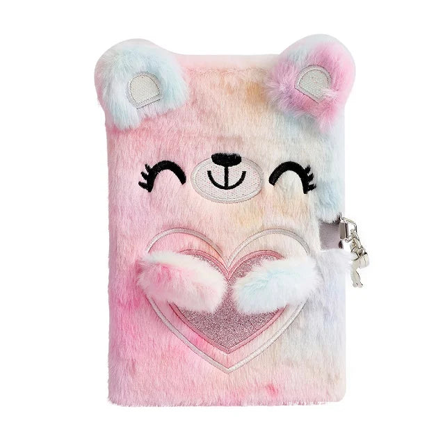 Plush notebook with lock A5 size