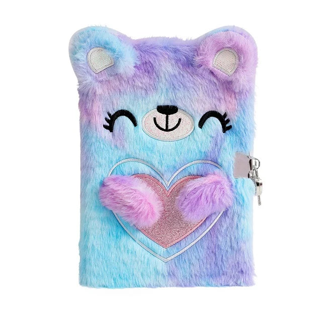 Plush notebook with lock A5 size