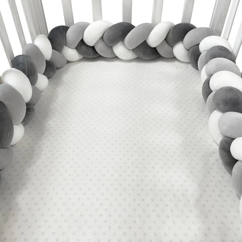 Braided baby bed bumper