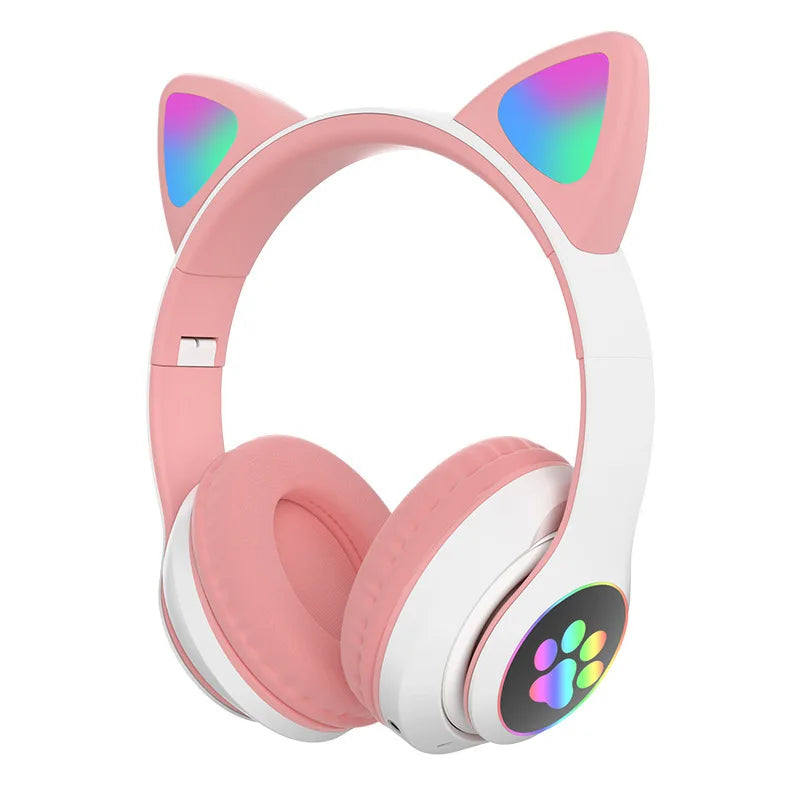 Casque sans Fil P47M Bluetooth Oreilles de Chat Lumineuses