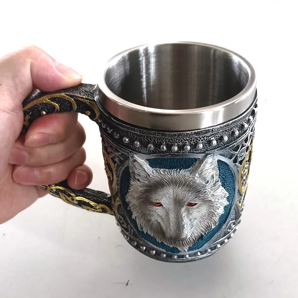 Chope à Bière imitation Bois Style Viking