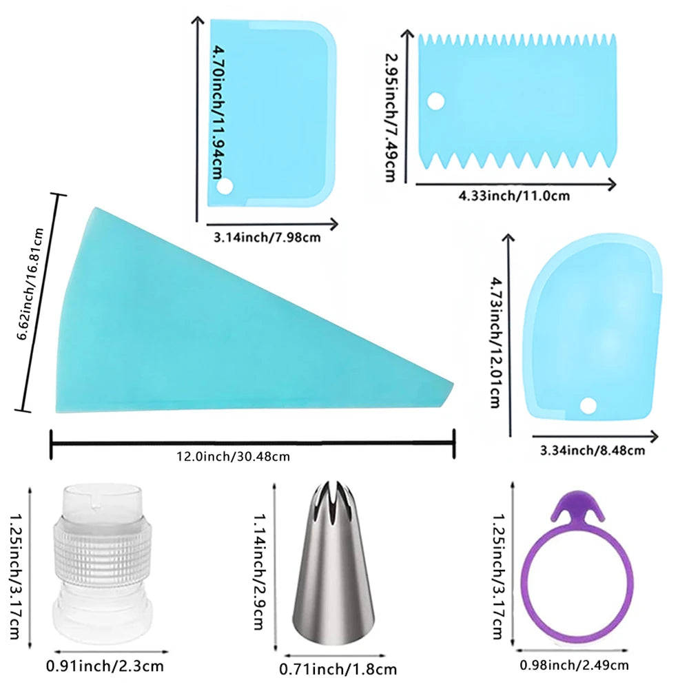 Kit de Décoration de Gâteaux: poches à douille et embouts (15 pièces)