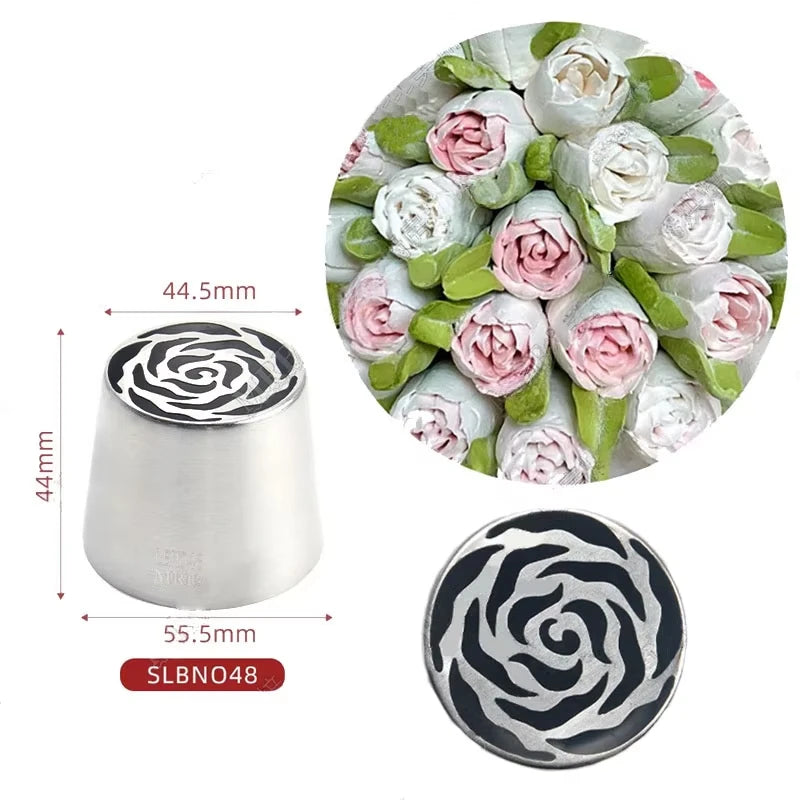 Buses de Décoration de Gâteau en acier inoxydable, Motif Fleur