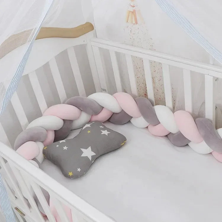 Braided baby bed bumper