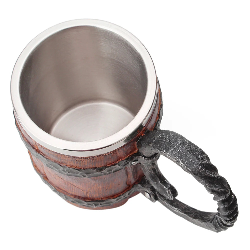 Chope à Bière imitation Bois Style Viking
