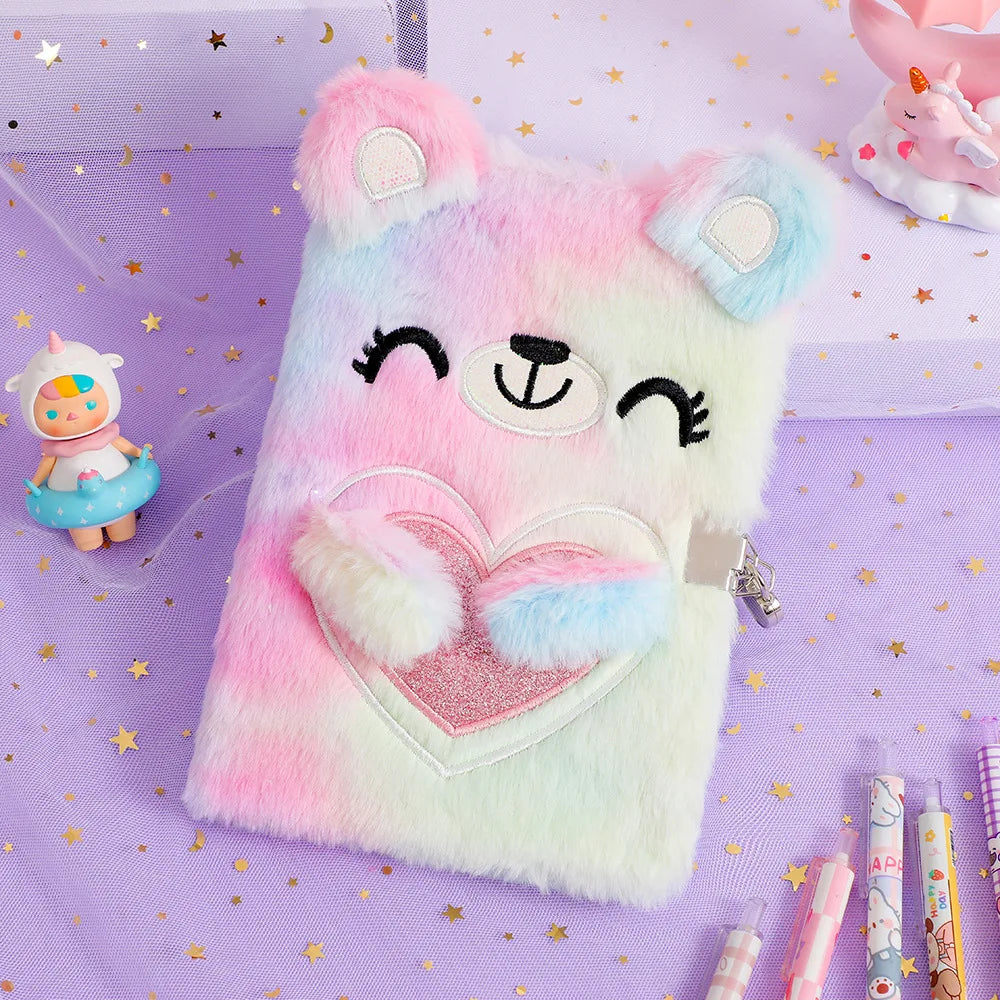 Plush notebook with lock A5 size