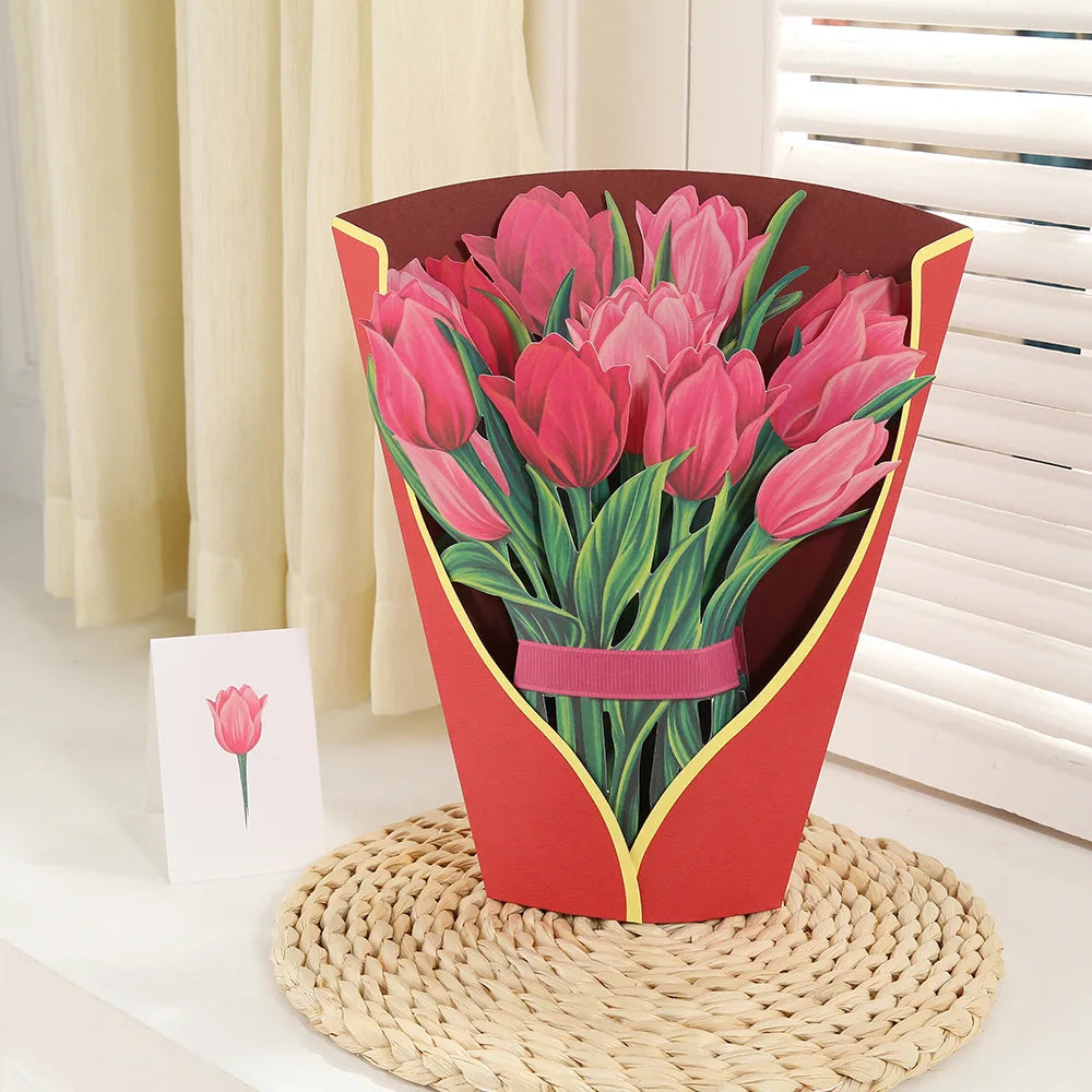 Carte Pop-Up 3D Bouquet de Fleur