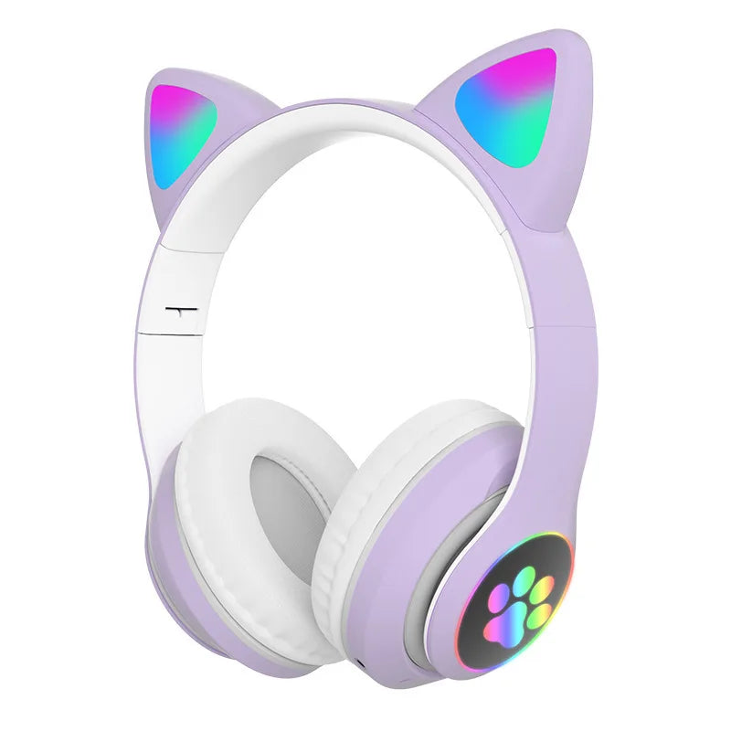 Casque sans Fil P47M Bluetooth Oreilles de Chat Lumineuses