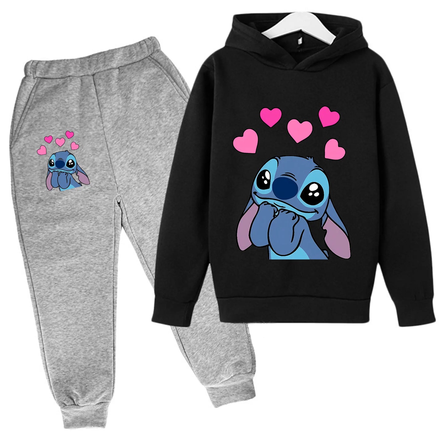Ensemble Sweat à Capuche et Pantalon Stitch (divers coloris)
