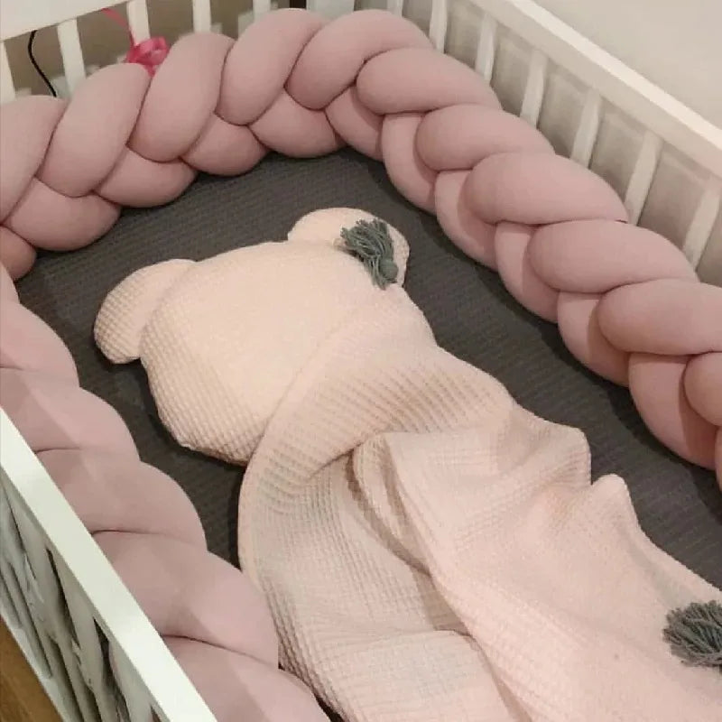Braided baby bed bumper