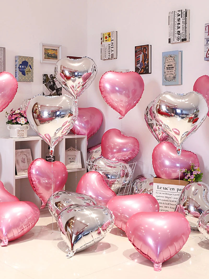 25cm Inflatable Romantic Heart Balloons for Parties and Events