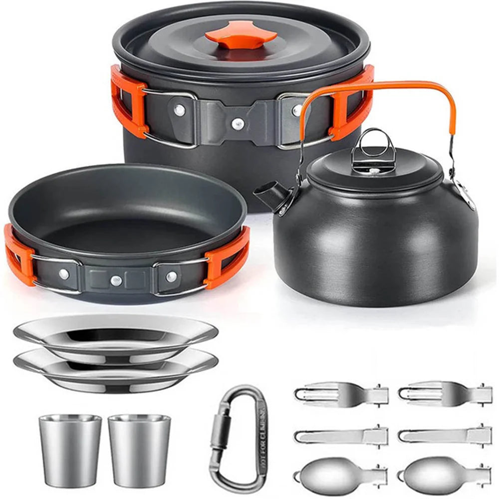 Outdoor kitchen tableware and utensils set