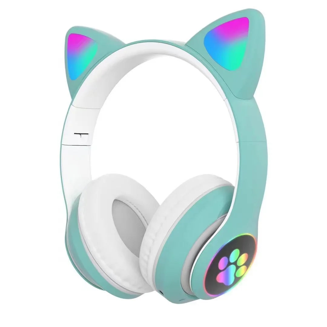 Casque sans Fil P47M Bluetooth Oreilles de Chat Lumineuses