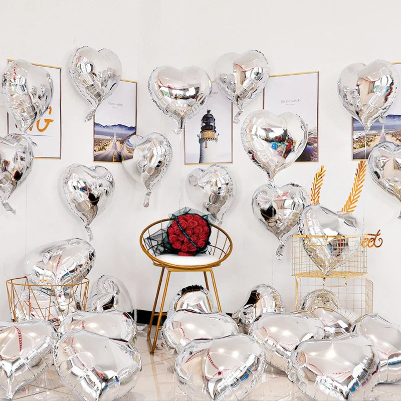 25cm Inflatable Romantic Heart Balloons for Parties and Events