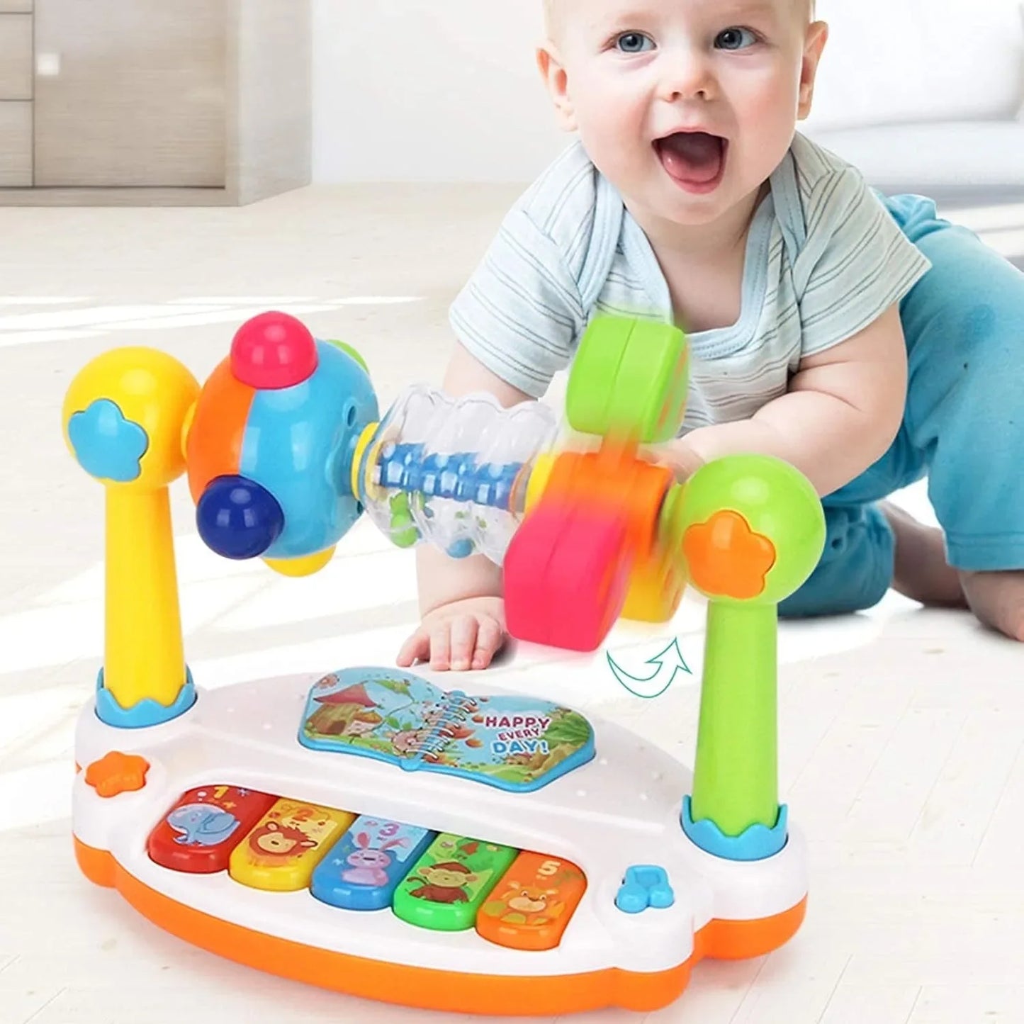 Rotating Baby Musical Keyboard with Light Sound