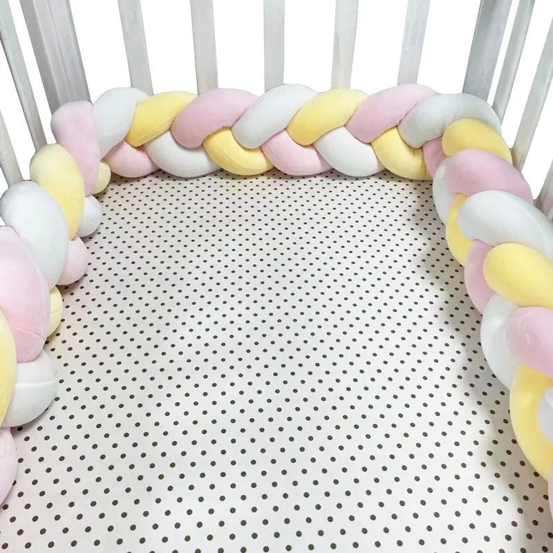 Braided baby bed bumper