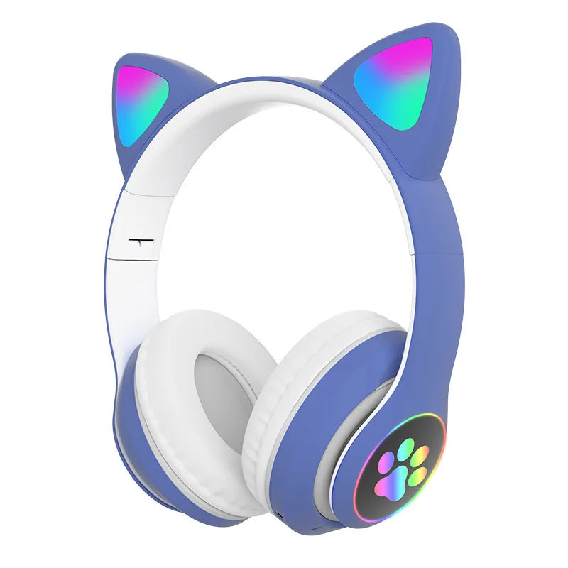 Casque sans Fil P47M Bluetooth Oreilles de Chat Lumineuses