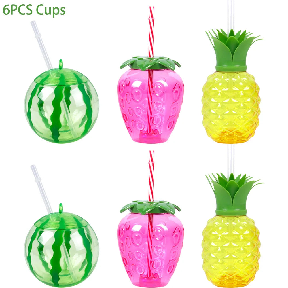 Gobelets hawaïen Ananas Noix de coco Fraise