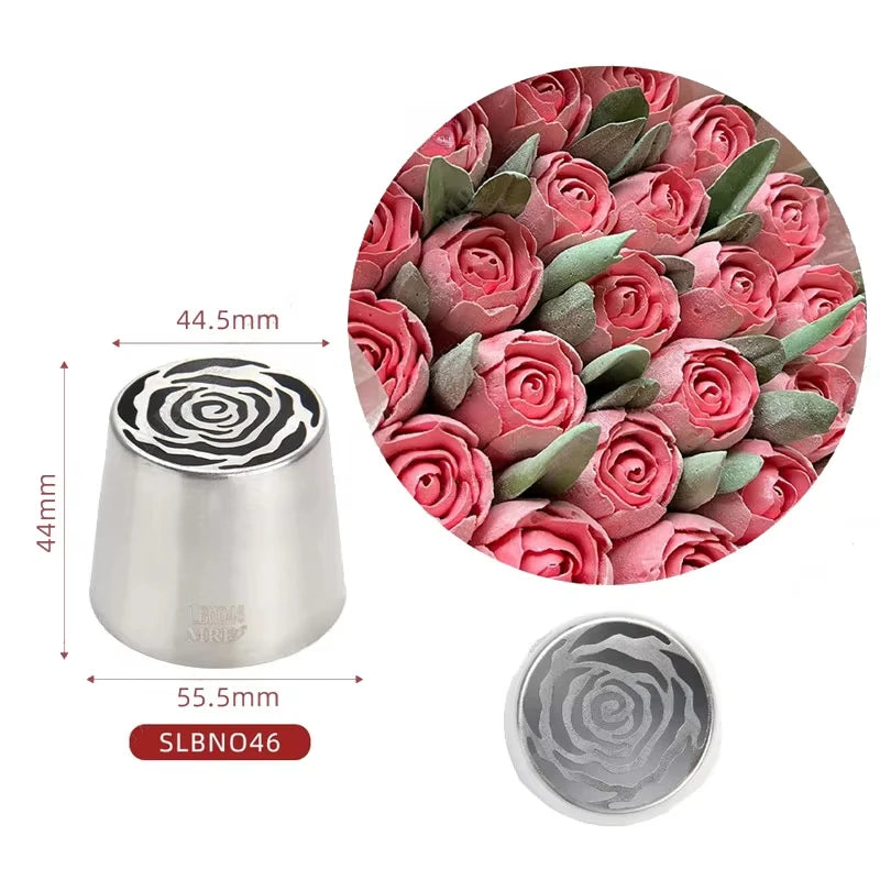 Buses de Décoration de Gâteau en acier inoxydable, Motif Fleur
