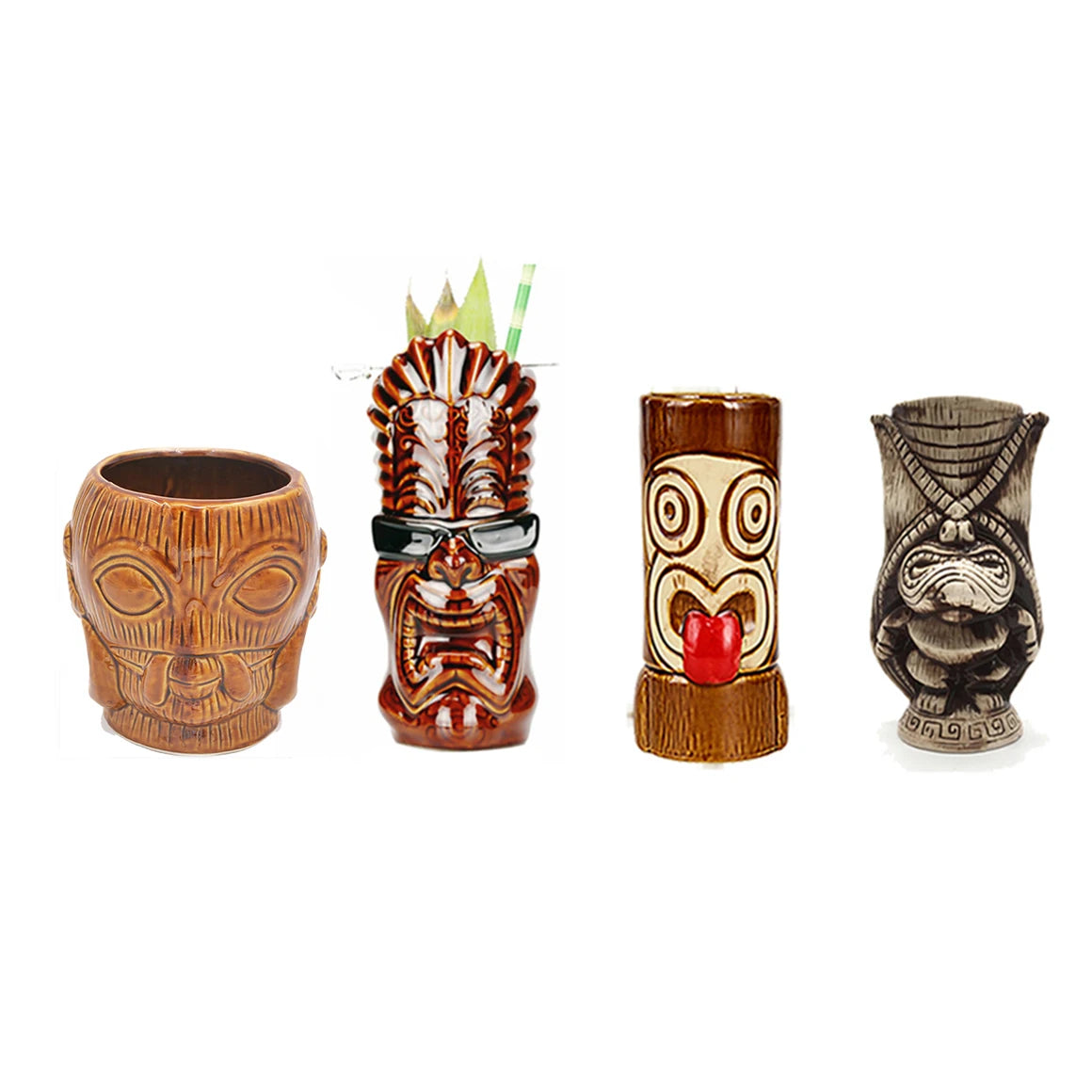 Verres Tiki en Céramique type Hawaïen