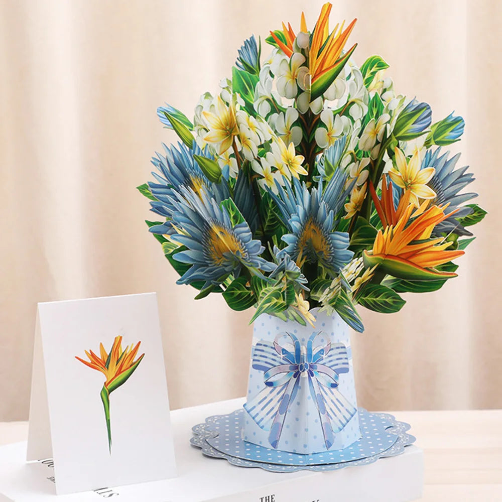 Carte Pop-Up 3D Bouquet de Fleur