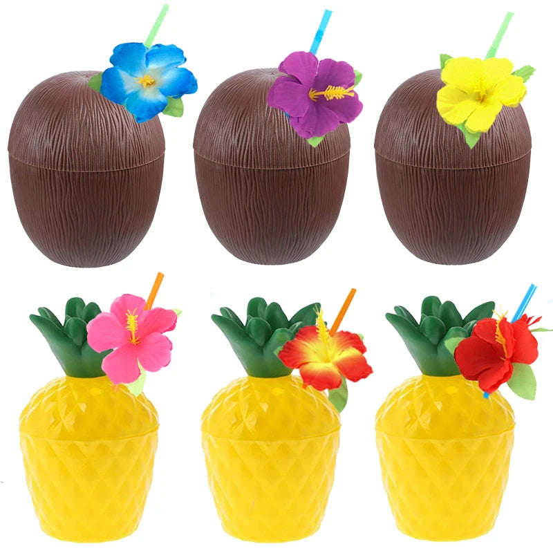 Gobelets hawaïen Ananas Noix de coco Fraise