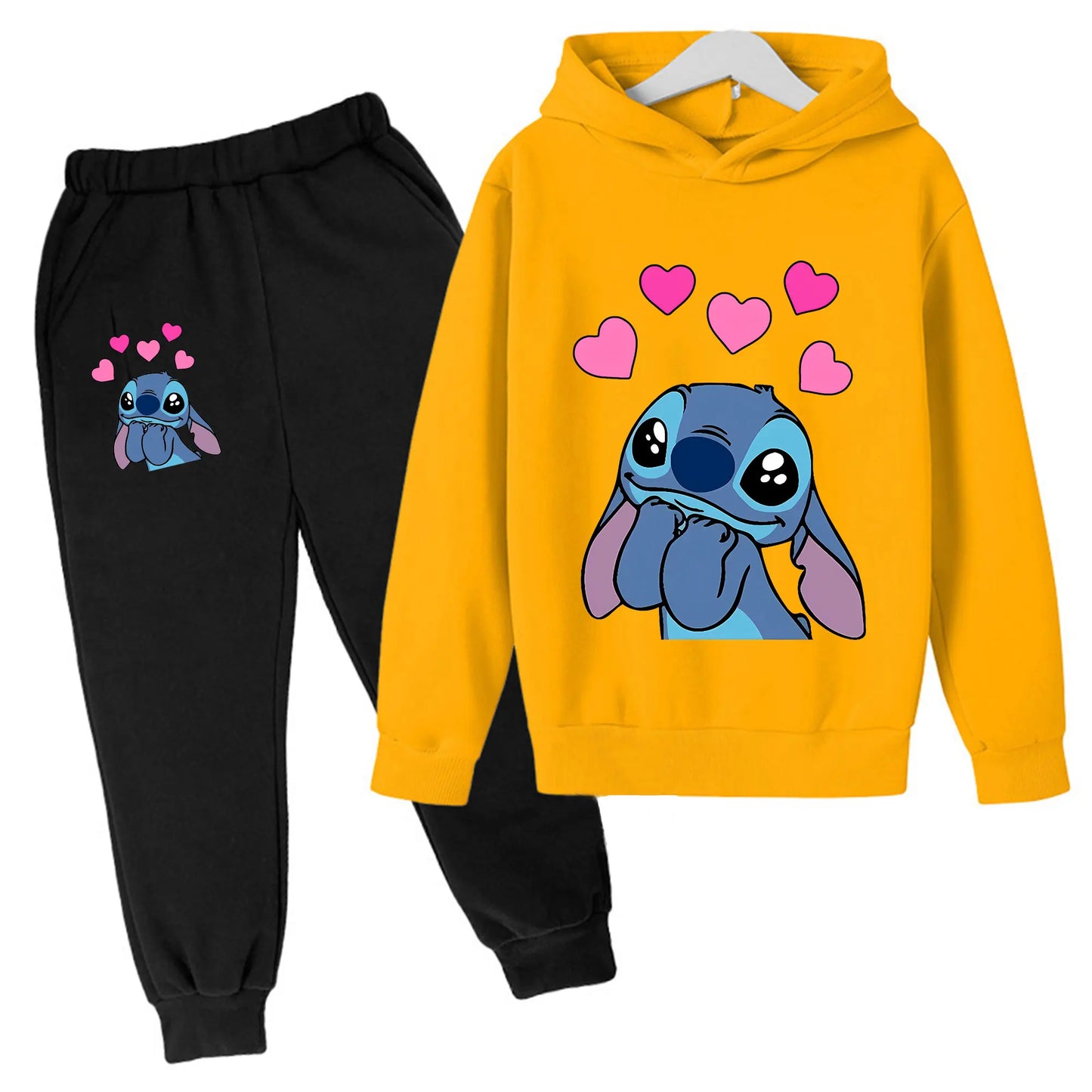 Ensemble Sweat à Capuche et Pantalon Stitch (divers coloris)