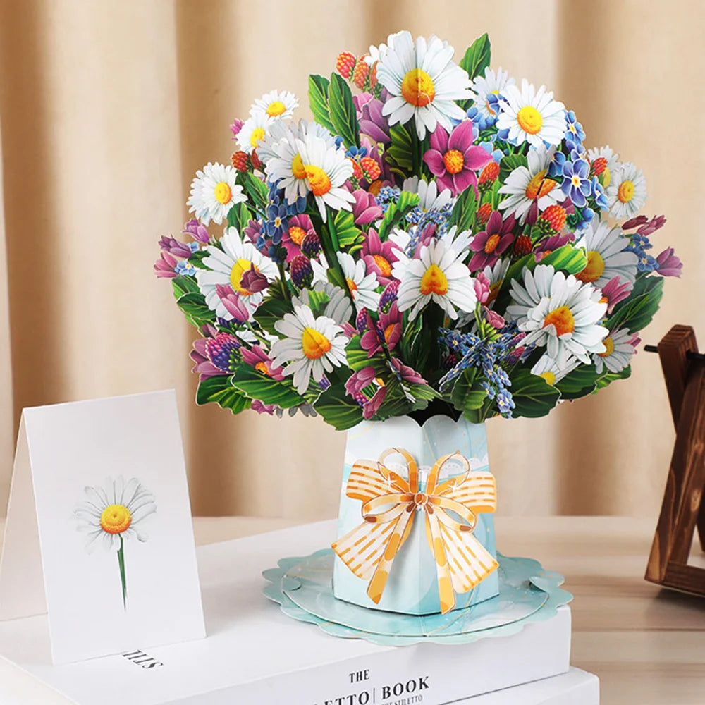 Carte Pop-Up 3D Bouquet de Fleur