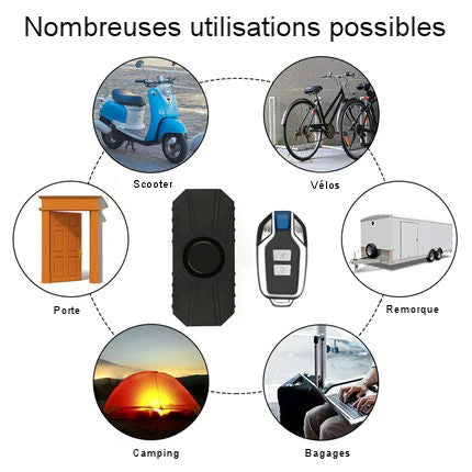 Waterproof bicycle alarm with remote control