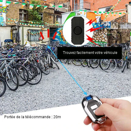 Waterproof bicycle alarm with remote control