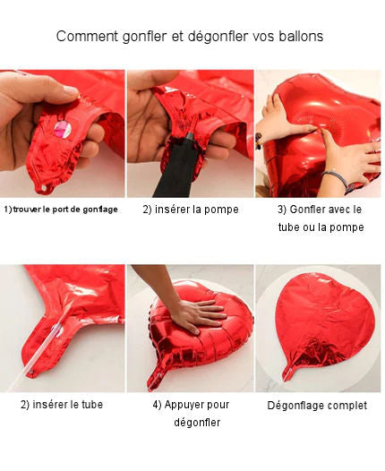 25cm Inflatable Romantic Heart Balloons for Parties and Events