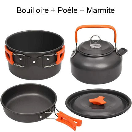 Outdoor kitchen tableware and utensils set